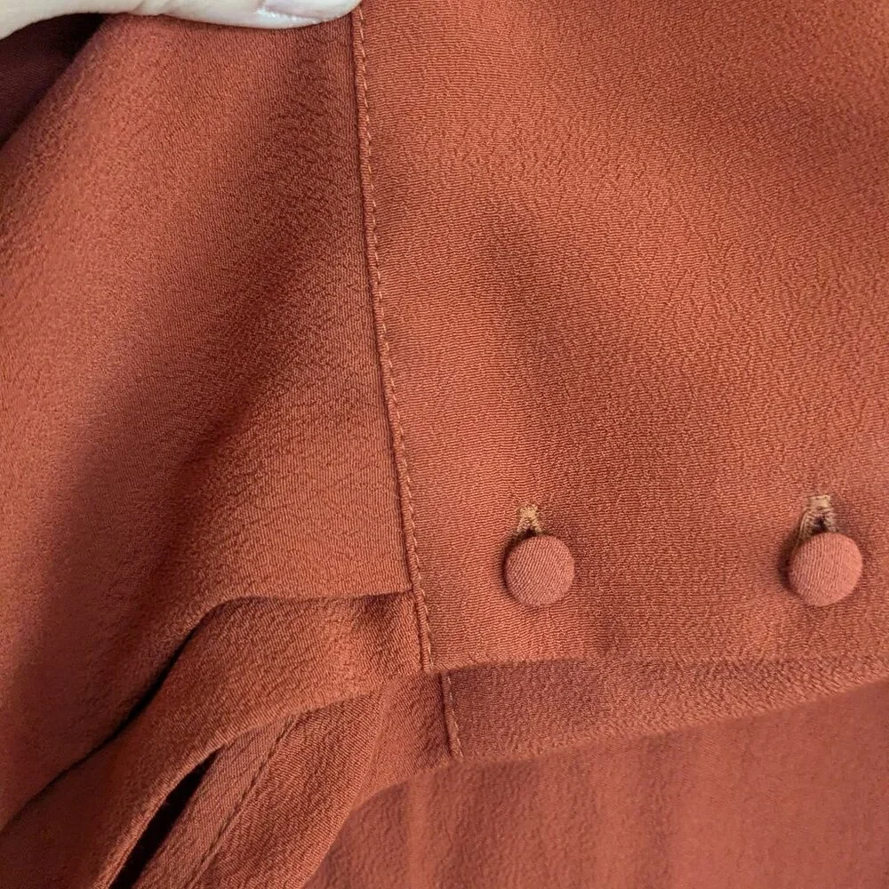 Madewell Heather Long Sleeve Button-down Dress, Rust Red, Size Large - Picture 5 of 13